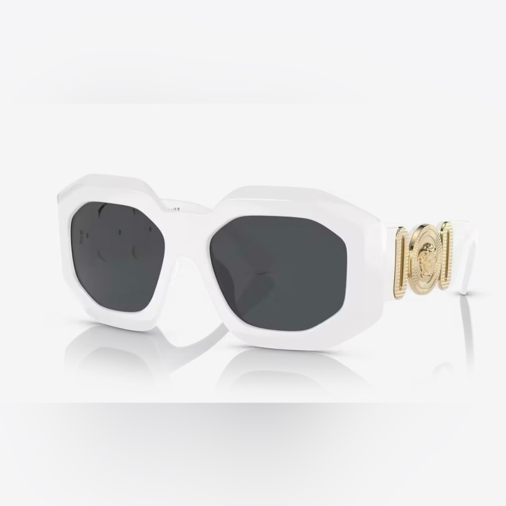 AUTHENTIC Versace White and Gold Medusa Sunglasses VE4424U NWOT